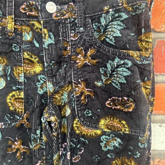 Anthropologie Pilcro The Icon Corduroy Flare Low-Rise Jeans Pants Floral Size 23 - Picture 13 of 15